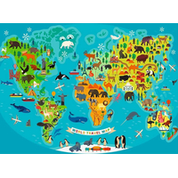 RAVENSBURGER Puzzle Mapa sveta divokých zvierat XXL 150 dielikov