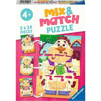 RAVENSBURGER Puzzle Mix&Match: Moji priatelia z farmy 3x24 dielikov