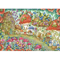 RAVENSBURGER Puzzle Roztomilé hubové domčeky na kvetinovej lúke 1000 dielikov