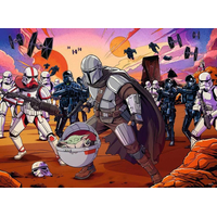 RAVENSBURGER Puzzle Star Wars - Mandalorian: Tvárou v tvár XXL 200 dielikov
