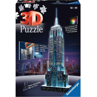 RAVENSBURGER Svietiace 3D puzzle Nočná edícia Empire State Building 216 dielikov