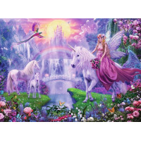 RAVENSBURGER Svietiace puzzle Magická noc jednorožcov XXL 200 dielikov