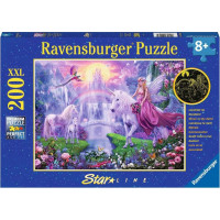 RAVENSBURGER Svietiace puzzle Magická noc jednorožcov XXL 200 dielikov