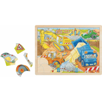 GOKI Drevené puzzle Na stavbe 56 dielikov