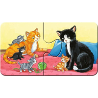 RAVENSBURGER Moje prvé puzzle Zvieracie rodiny 9x2 dielikov