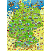 RAVENSBURGER Puzzle Farebná mapa Nemecka XXL 200 dielikov