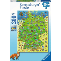 RAVENSBURGER Puzzle Farebná mapa Nemecka XXL 200 dielikov