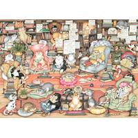 RAVENSBURGER Puzzle Crazy Cats: Bingleyho knižný klub 1000 dielikov