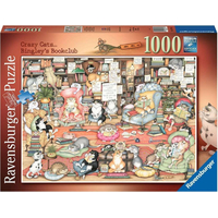 RAVENSBURGER Puzzle Crazy Cats: Bingleyho knižný klub 1000 dielikov