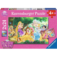 RAVENSBURGER Puzzle Disney princeznej a ich maznáčikovia 2x24 dielikov