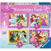 RAVENSBURGER Puzzle Disney Princezné: Láskyplná starostlivosť 4v1 (12,16,20,24 dielikov)