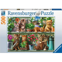 RAVENSBURGER Puzzle Mačky na poličke 500 dielikov