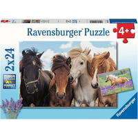 RAVENSBURGER Puzzle Konská láska 2x24 dielikov