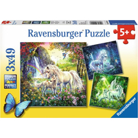 RAVENSBURGER Puzzle Nádherní jednorožci 3x49 dielikov