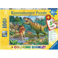 RAVENSBURGER Puzzle Praveký svet dinosaurov XXL 100 dielikov + omaľovánky