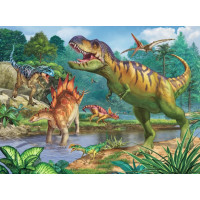 RAVENSBURGER Puzzle Praveký svet dinosaurov XXL 100 dielikov + omaľovánky