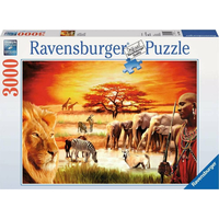 RAVENSBURGER Puzzle Savana - hrdí Masajovia 3000 dielikov