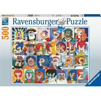 RAVENSBURGER Puzzle Abeceda v tvárach 500 dielikov