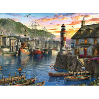 RAVENSBURGER Puzzle Východ slnka v prístave 500 dielikov
