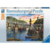 RAVENSBURGER Puzzle Východ slnka v prístave 500 dielikov