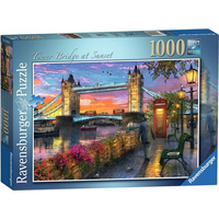 RAVENSBURGER Puzzle Západ slnka nad Tower Bridge 1000 dielikov