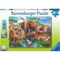 RAVENSBURGER Puzzle Zvieratá pri napájadle XXL 200 dielikov