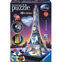 RAVENSBURGER Svietiace 3D puzzle Nočná edícia Eiffelova veža Disney 216 dielikov