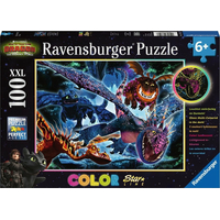 RAVENSBURGER Svietiace puzzle Ako vycvičiť draka III XXL 100 dielikov