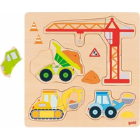 GOKI Drevené vkladacie puzzle Na stavbe