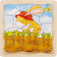 GOKI Vývojové drevené puzzle Zeleninový záhon
