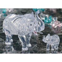 HCM KINZEL 3D Crystal puzzle Slon s mláďaťom 46 dielikov