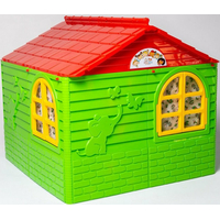 DOLONI Detský záhradný domček zeleno-červený