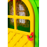 DOLONI Detský záhradný domček zeleno-červený