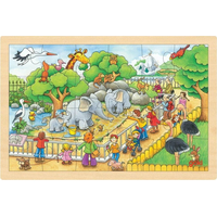 GOKI Drevené puzzle Návšteva ZOO 24 dielikov
