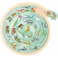 GOKI Drevené puzzle Zvierací kruh 27 dielikov