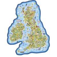 GIBSONS Vzdelávacie puzzle Mapa Veľkej Británie a Írska 150 dielikov