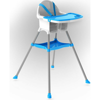 DOLONI Jedálenská stolička bielo-modrá