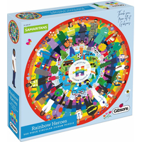 GIBSONS Okrúhle puzzle Dúhoví hrdinovia 500 dielikov