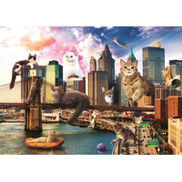 TREFL Puzzle Legrační mestá: Mačky v New Yorku 1000 dielikov