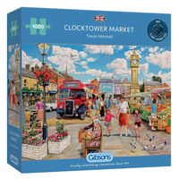 GIBSONS Puzzle Trh pod hodinovou vežou 1000 dielikov