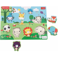 TREFL Drevená vkladačka Fisher Price Divoké zvieratká