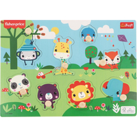 TREFL Drevená vkladačka Fisher Price Divoké zvieratká