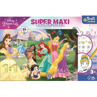 TREFL Obojstranné puzzle Veselé princezné SUPER MAXI 24 dielikov