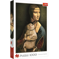 TREFL Puzzle Dáma s mačkou 1000 dielikov