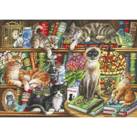 GIBSONS Puzzle Mačičky v knihách 1000 dielikov