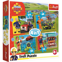 TREFL Puzzle Statočný požiarnik Sam 4v1 (35,48,54,70 dielikov)