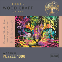 TREFL Wood Craft Origin puzzle Farebná mačka 1000 dielikov