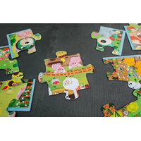 Obojstranné puzzle Treflíci na statku BABY MAXI 2x10 dielikov