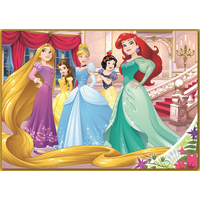 TREFL Puzzle Disney princeznej: Šťastný deň 4v1 (35,48,54,70 dielikov)