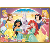 TREFL Puzzle Disney princeznej: Šťastný deň 4v1 (35,48,54,70 dielikov)